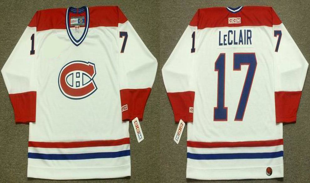 2019 Men Montreal Canadiens #17 Leclair White CCM NHL jerseys